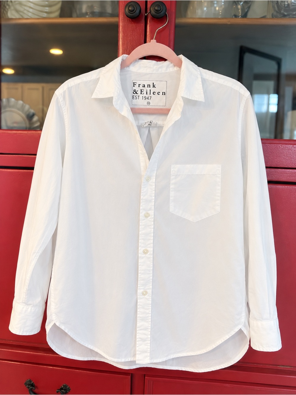 Frank & Eileen White Relaxed Cotton Button-Down Shirt